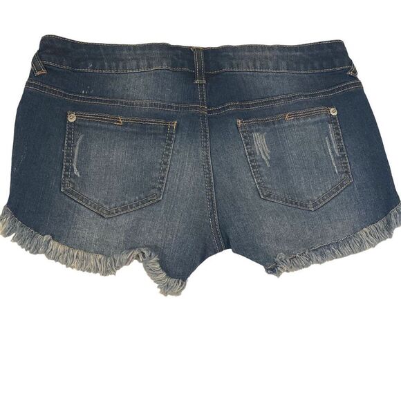 Mossimo Supply Co Lace embroidered detailed Cut off Jean shorts Size 7 - Picture 4 of 5